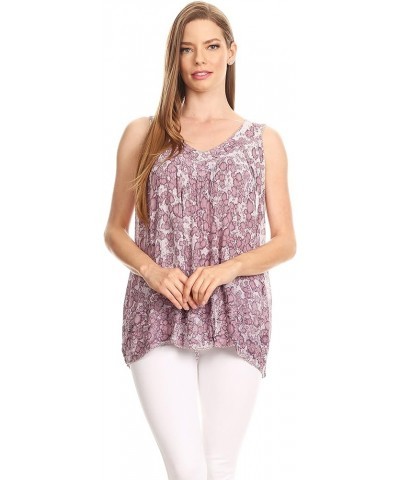 Bohemian Summer Sleeveless Blouse Mauve $10.25 Blouses