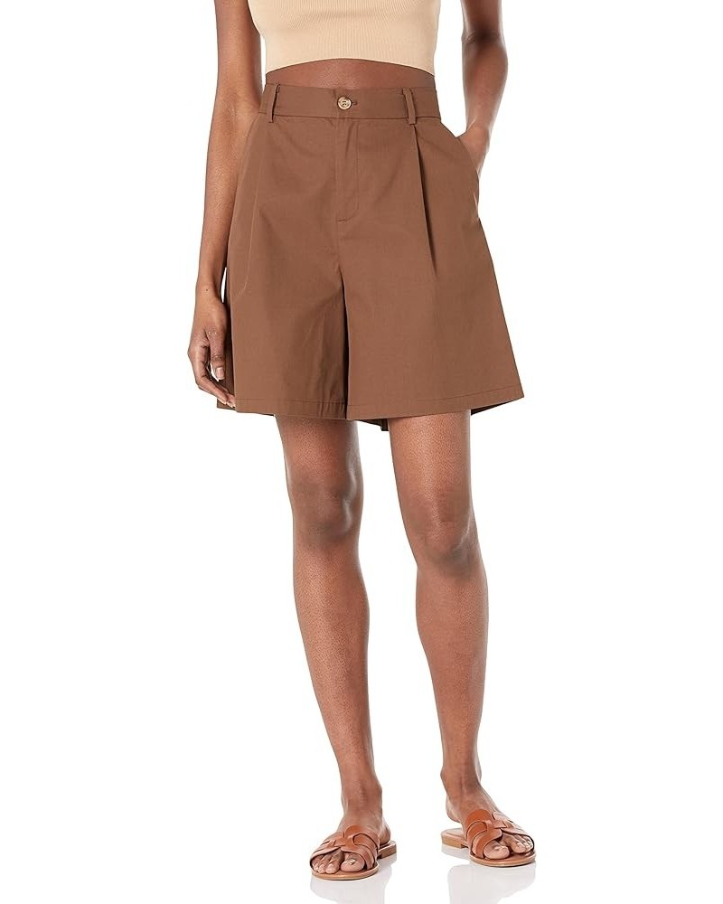 Women's Salma Loose-Fit Pleated Long Walk Short Coffee Bean $13.37 Shorts