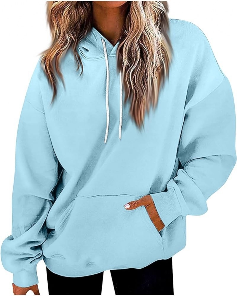 Women's Zip Up Hoodies Daily Versatile Casual Crewneck Sweatshirts Long Sleeve Patchwork Top Sweatshirts, S-5XL 1-sky Blue $9...