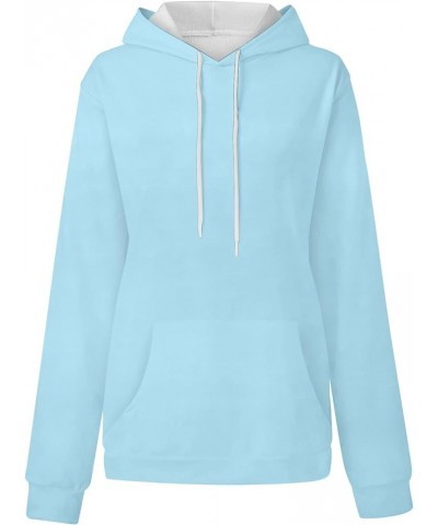 Women's Zip Up Hoodies Daily Versatile Casual Crewneck Sweatshirts Long Sleeve Patchwork Top Sweatshirts, S-5XL 1-sky Blue $9...