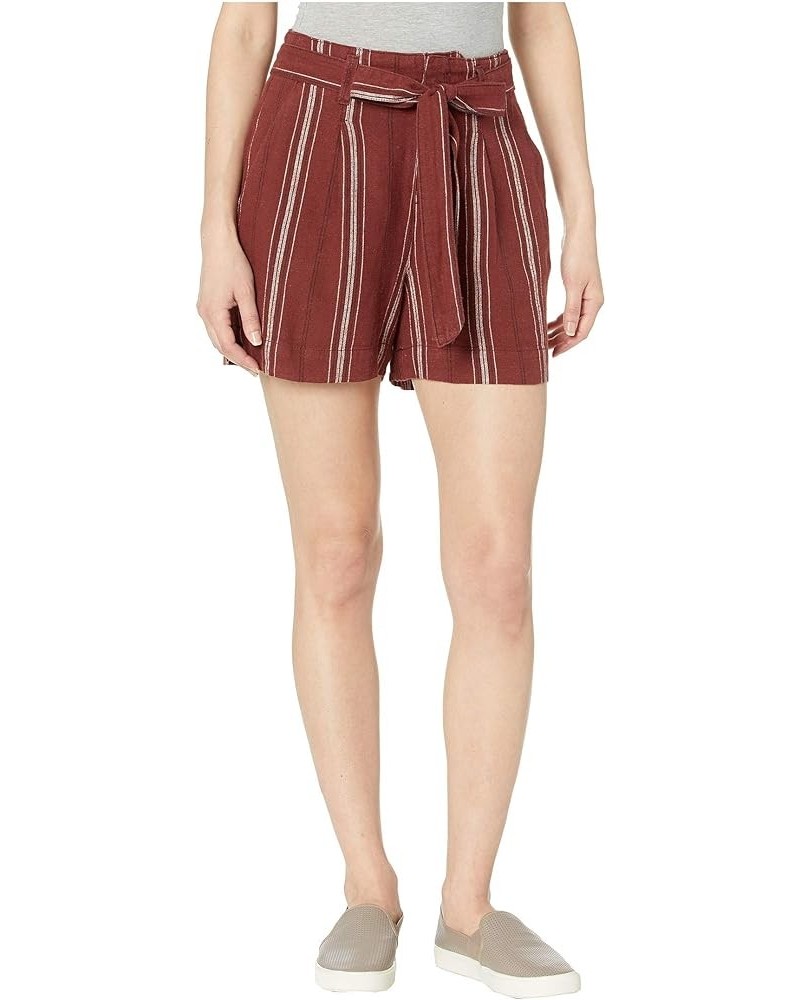 Sanctuary Womens Inland High Rise Striped Shorts Henna Stripe $6.48 Shorts