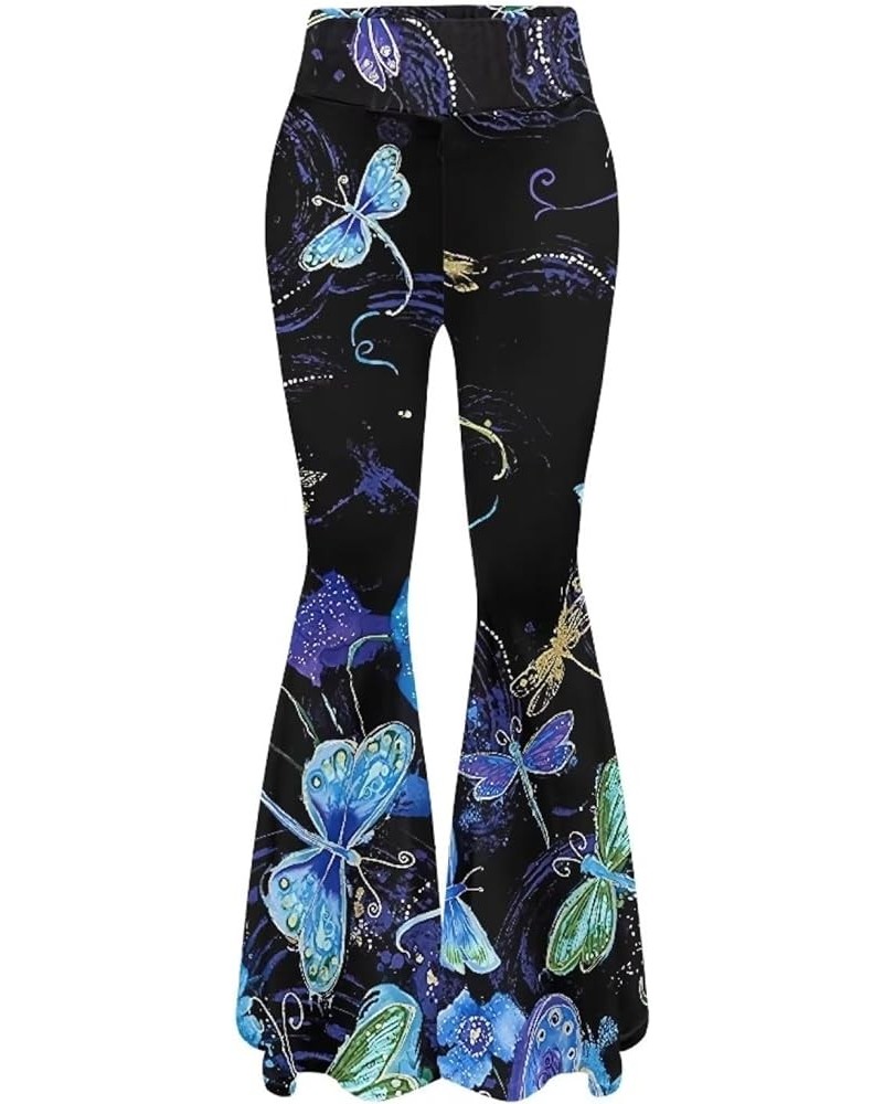 Women's Flare Leggings Tummy Control Causal Wide Leg Bell Bottoms Jazz Pants Cool Dragonfly $15.65 Leggings