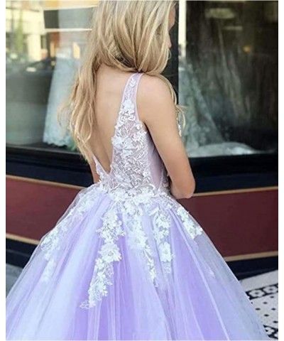 Women's V-Neck Tulle Appliques Long Evening Dresses Bridal Wedding Dress Chocolates $41.80 Dresses