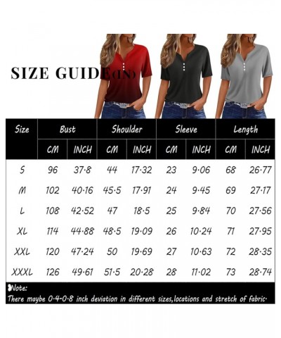 Women's T-Shirts Dressy Button Down Tunic Y2K Tops Short Sleeve Floral Print Blouses Henley V Neck Summer Cute Clothes An756-...