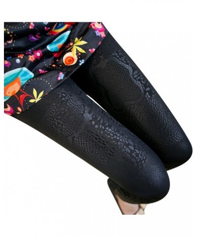 Women's Mermaid Fish Scale Printing Full Length Leggings Da8127 Black $7.97 Leggings