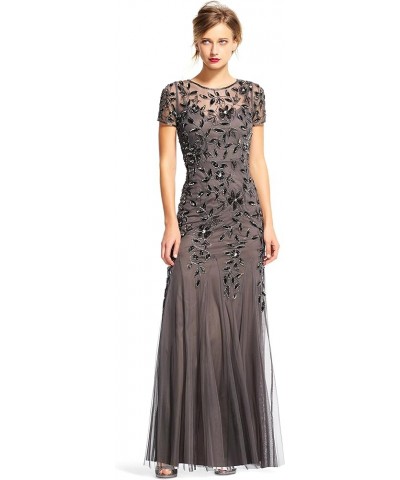 Women's Floral Beaded Godet Gown Lead $118.95 Dresses