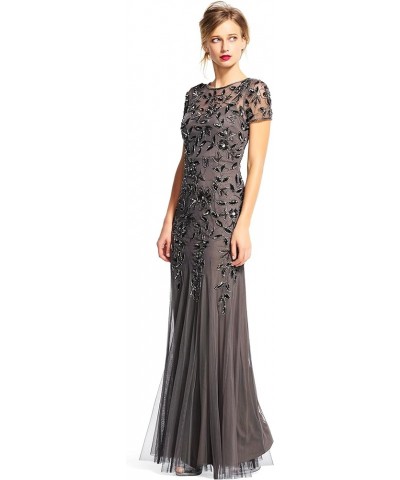 Women's Floral Beaded Godet Gown Lead $118.95 Dresses