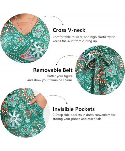 Plus Size Dresses Long Sleeve for Women| Plus Size Maxi Dress with Pockets |Plus Size Casual Floral Dress Sunflower Green $19...