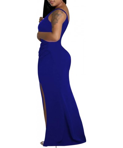 Sexy Formal Dress for Women Ruched Off Shoulder Club Cocktail Bodycon Evening Gown Maxi Long Dresses 05503blue $10.25 Dresses