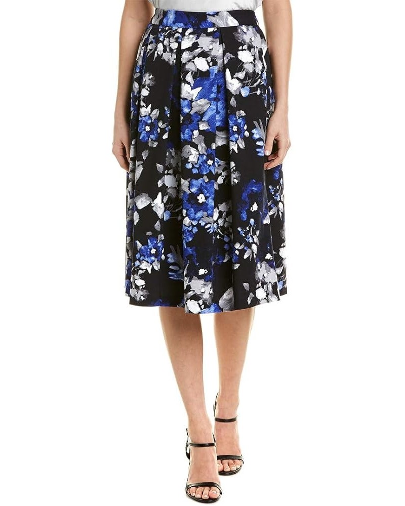 Women's Printed Inverted MIDI Pleat Skirt Royal Floral $29.66 Skirts