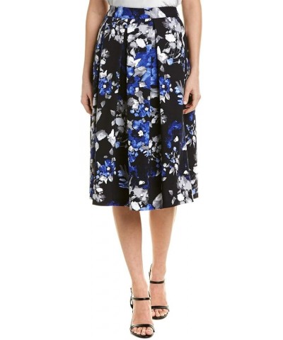 Women's Printed Inverted MIDI Pleat Skirt Royal Floral $29.66 Skirts