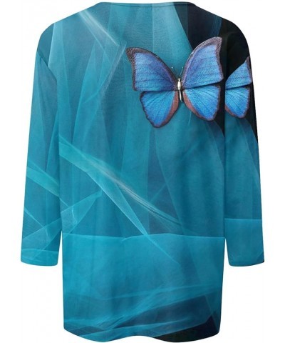 Women's Woman Blouses and Tops Cute Print Graphic Tees Blouses Casual Plus Size Basic Tops Pullover Tops 1-cyan $10.14 T-Shirts