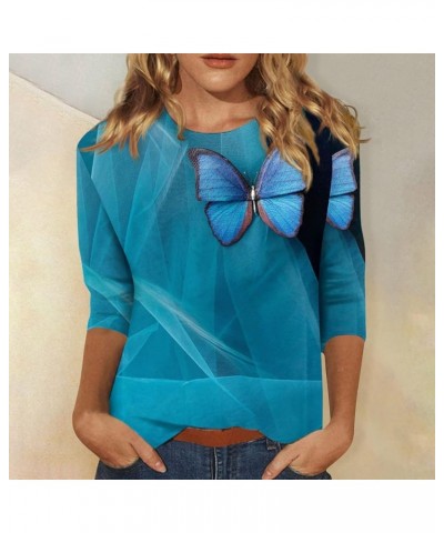 Women's Woman Blouses and Tops Cute Print Graphic Tees Blouses Casual Plus Size Basic Tops Pullover Tops 1-cyan $10.14 T-Shirts