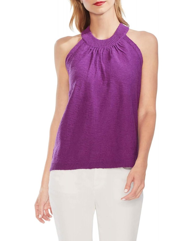 Halter-Neck Sweater Tank (Rich Magenta, M) $13.76 Sweaters