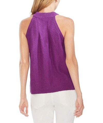 Halter-Neck Sweater Tank (Rich Magenta, M) $13.76 Sweaters