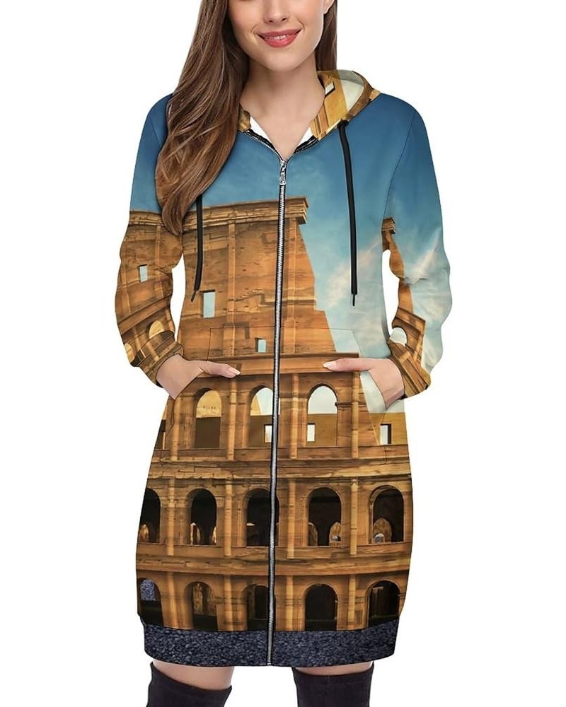 Zip Up Hoodie Women - Long Sleeve Fall Hoodeds Island And Lighthouses Sweatshirts Fall Jacket Coat with Pockets Rome Italy Ar...