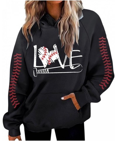 Love Heart Print Mens Hoodies Graphic Loose Fit Baseball Game Day Pullover Sweatshirts Casual Light Cool Trendy C_black $15.7...