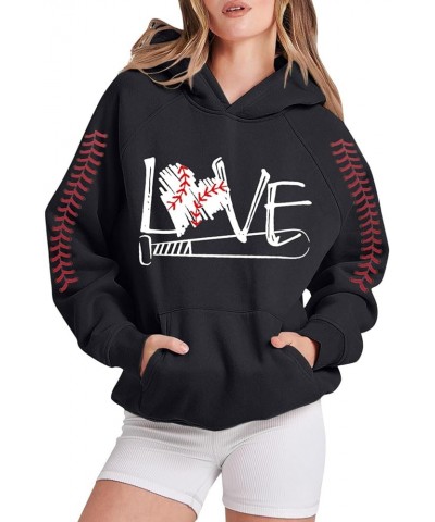 Love Heart Print Mens Hoodies Graphic Loose Fit Baseball Game Day Pullover Sweatshirts Casual Light Cool Trendy C_black $15.7...