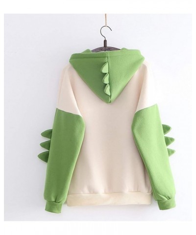 Graphic Hoodies for Women Trendy Casual Drawstring Sweatshirt Dinosaur Color Block Sweaters Fall Long Sleeve Pullover A03-gre...