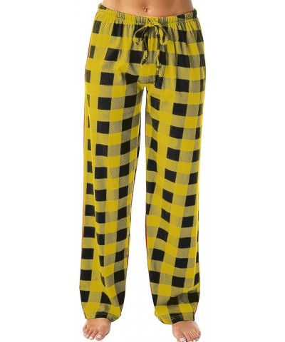 Women's Lounge Pants Fall Winter Sleepwear Buffalo Plaid Wide Leg Pants Comfy Bottom Pajama Pants, S-3XL C-yellow $5.43 Sleep...