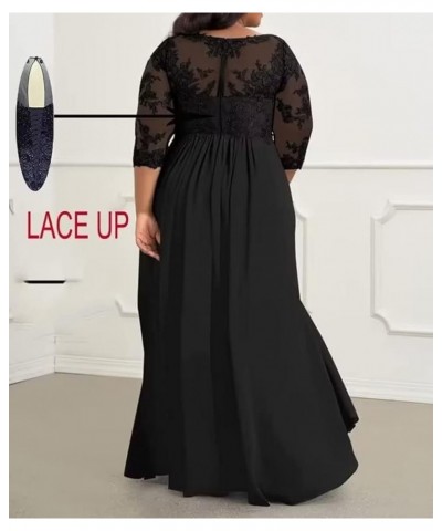 V-Neck Lace Mother of The Bride Dresses with Sleeves Chiffon Wedding Guest Dresses for Women Long Mother of The Groom Dresses...