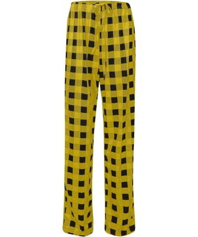 Women's Lounge Pants Fall Winter Sleepwear Buffalo Plaid Wide Leg Pants Comfy Bottom Pajama Pants, S-3XL C-yellow $5.43 Sleep...