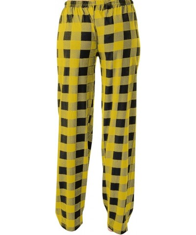 Women's Lounge Pants Fall Winter Sleepwear Buffalo Plaid Wide Leg Pants Comfy Bottom Pajama Pants, S-3XL C-yellow $5.43 Sleep...