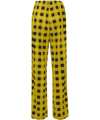 Women's Lounge Pants Fall Winter Sleepwear Buffalo Plaid Wide Leg Pants Comfy Bottom Pajama Pants, S-3XL C-yellow $5.43 Sleep...