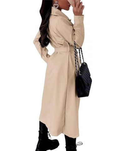 Women's Trench Coat Long Double-Breasted Spring Fall Fashion 2024 Classic Lapel Overcoat Outerwear With Belt Beige $34.44 Jac...