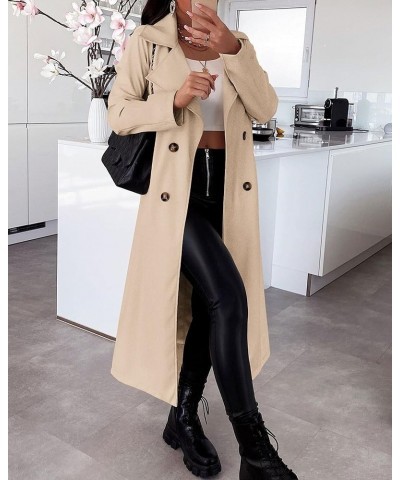 Women's Trench Coat Long Double-Breasted Spring Fall Fashion 2024 Classic Lapel Overcoat Outerwear With Belt Beige $34.44 Jac...