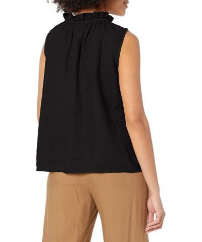 Women's Nova Woven Linen Top Black $29.83 Blouses