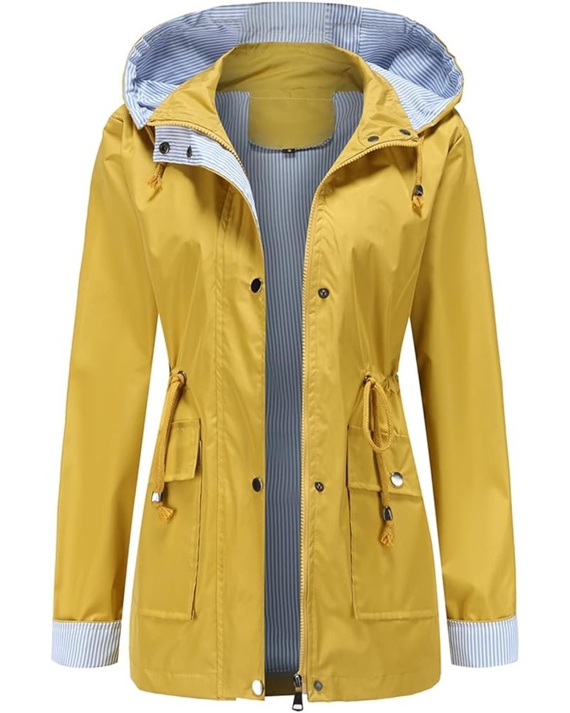 Women's Raincoat Waterproof Jacket for Womens Rain Coats Waterproof with Hood Lightweight Jackets Yellow $26.09 Coats