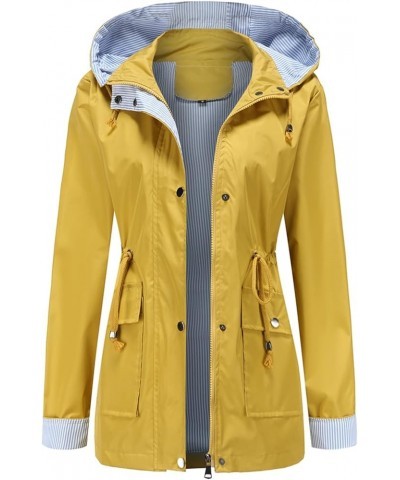 Women's Raincoat Waterproof Jacket for Womens Rain Coats Waterproof with Hood Lightweight Jackets Yellow $26.09 Coats