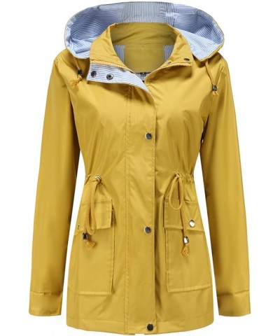 Women's Raincoat Waterproof Jacket for Womens Rain Coats Waterproof with Hood Lightweight Jackets Yellow $26.09 Coats