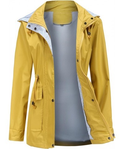 Women's Raincoat Waterproof Jacket for Womens Rain Coats Waterproof with Hood Lightweight Jackets Yellow $26.09 Coats