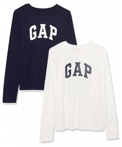 Women's 2-Pack Long Sleeve Logo Tee T-Shirt Navy Uniform $14.94 T-Shirts