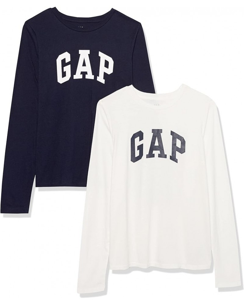 Women's 2-Pack Long Sleeve Logo Tee T-Shirt Navy Uniform $14.94 T-Shirts