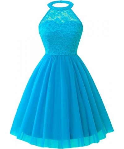 Tulle Homecoming Dresses Bridesmaid Dress Short Prom Gowns Halter Cocktail Dresses Ocean Blue $30.00 Dresses