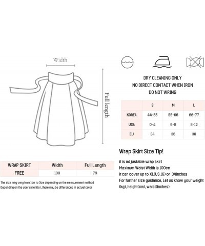 Women's Modern Hanbok Basic Chiffon Wrap Skirt Smushy Black $54.57 Skirts