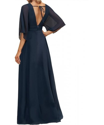 Mother of The Bride Dresses Long Wedding Guest Dresses for Women V-Neck Evening Formal Dresses Chiffon Mulberry $35.48 Dresses