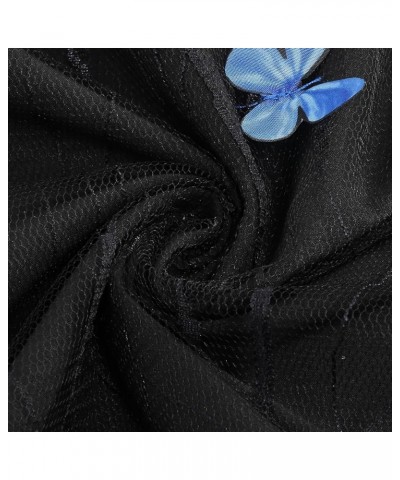 Valentine's Dress for Women Short Sleeve/Sleeveless Heart Embroidery Mesh A-line Swing Party Dress Black-blue Butterfly B $10...