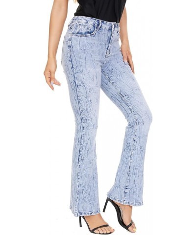 Bell Bottom Jeans for Women High Waisted Stretch Flare Jeans Classic Ripped Blue Denim Pants 270-blue $12.21 Jeans