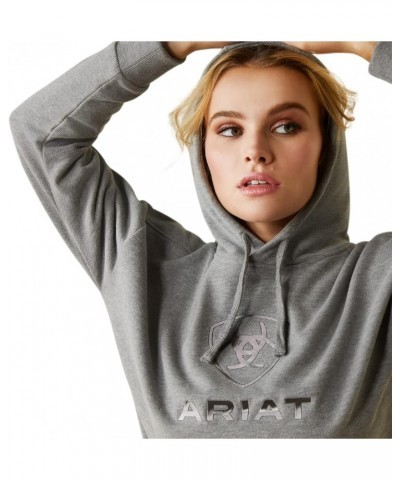 Women's Hooded Sweatshirt Just Heather Grey $19.61 Hoodies & Sweatshirts