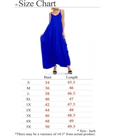 Womens Strap Maxi Long Dresses Casual with Pockets(Size:S-5X) Navy $17.59 Dresses