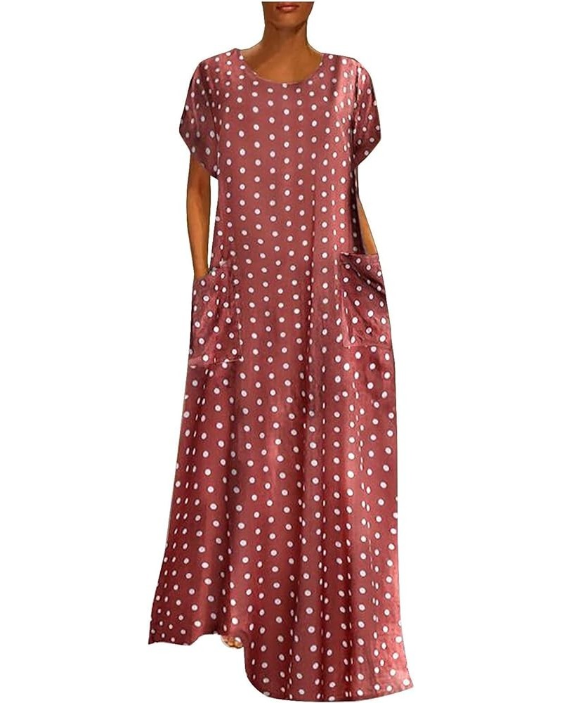 Women's Midi Long Dress Plus Size Summer Sleeveless O Neck Casual Loose Tunic Dresses Vintage Graphic Print Sundress Z1-pink ...