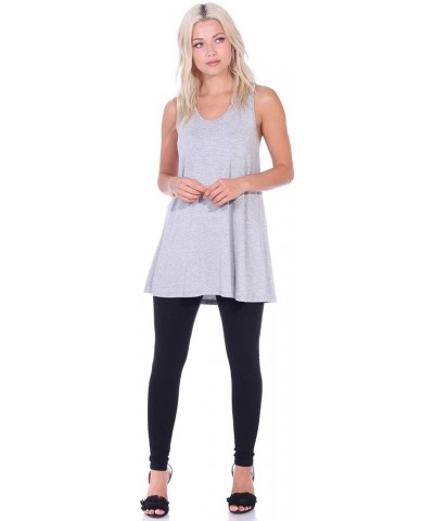 Womens Casual Sleeveless Summer Tunic Tank Top for Leggings Made In USA Hgray-2 $12.42 Tops