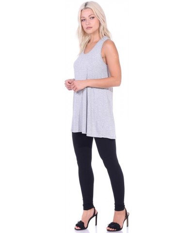 Womens Casual Sleeveless Summer Tunic Tank Top for Leggings Made In USA Hgray-2 $12.42 Tops