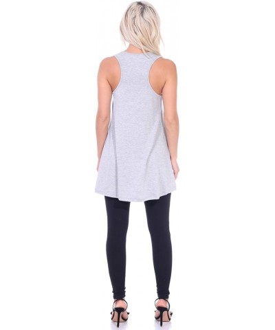 Womens Casual Sleeveless Summer Tunic Tank Top for Leggings Made In USA Hgray-2 $12.42 Tops