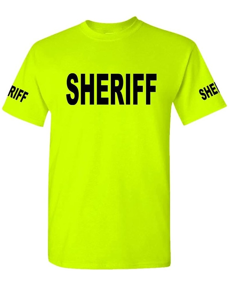 Unisex HIGH Visibility Safety Green Job T-Shirts - Police Duty fire EMS Emergency Sheriff $10.77 T-Shirts