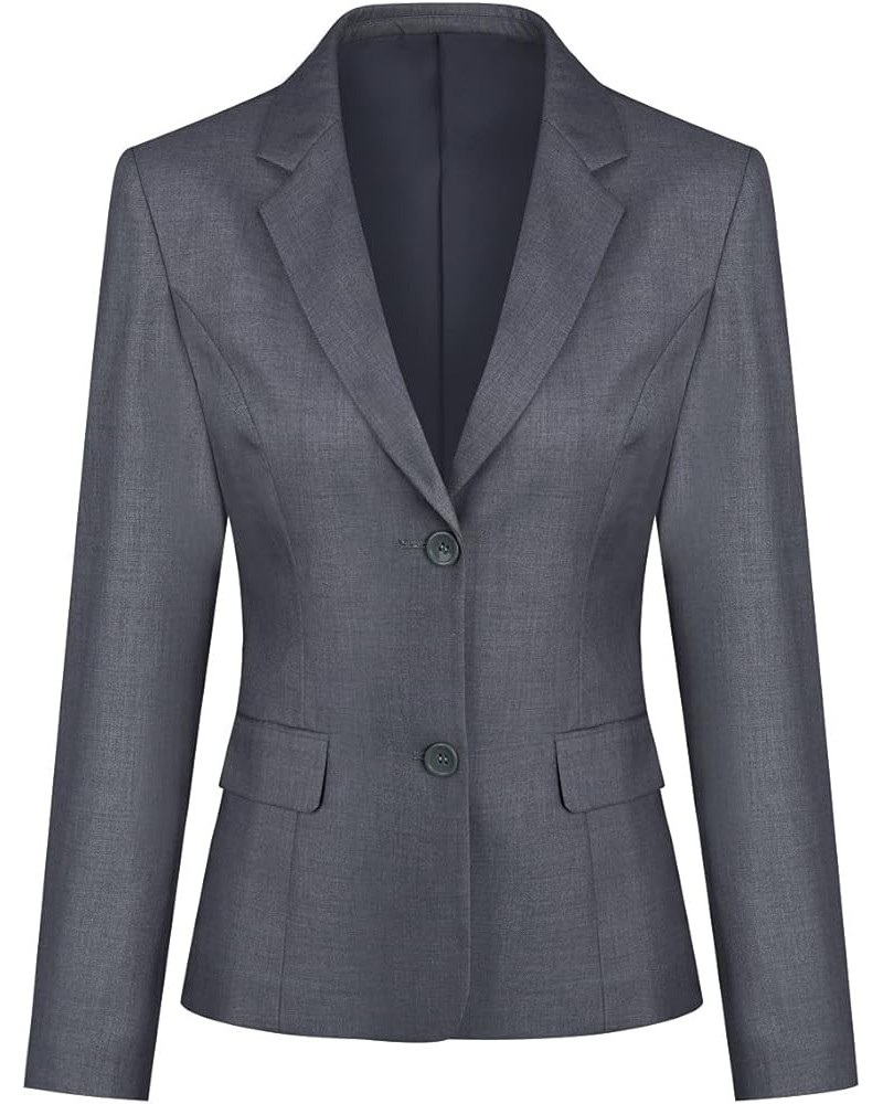 Women's Casual Long Sleeve Button Slim Work Office Blazer Jacket Dark Gray $25.47 Blazers